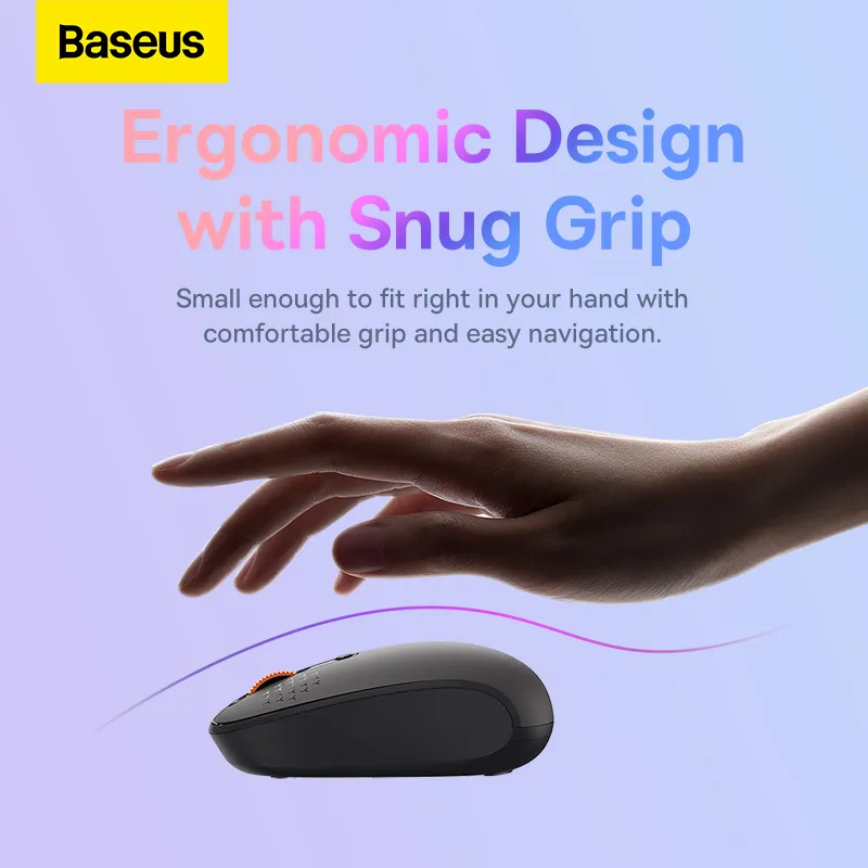 Mouse wireless Baseus F01A 800/1200/1600 DPI 250 Hz clic silenzioso ergonomia per computer PC