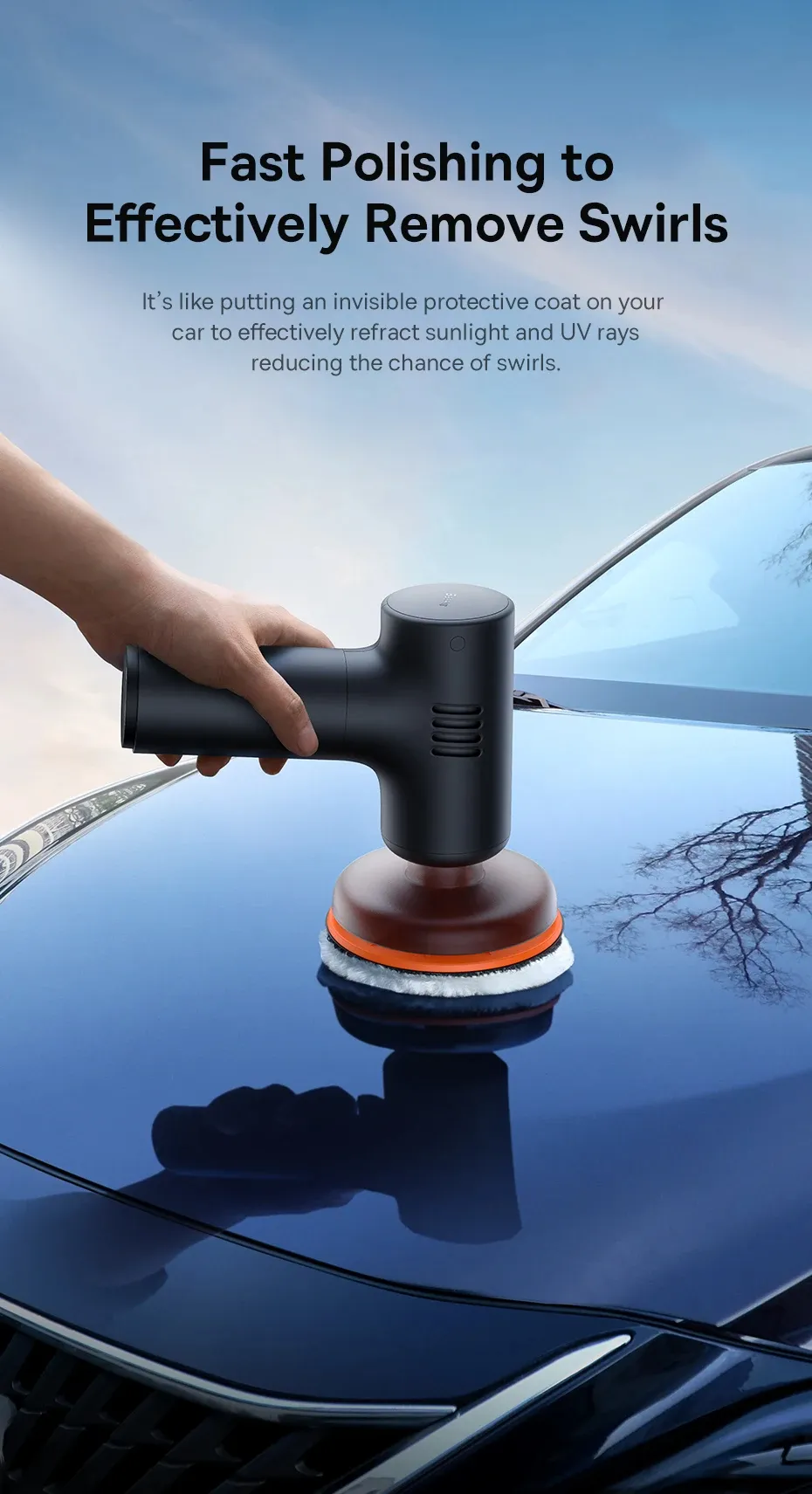 Baseus Car Polishing Machine Cordless Mini Electric Polisher With Adjust Speed Cordless Polish For Car Home
