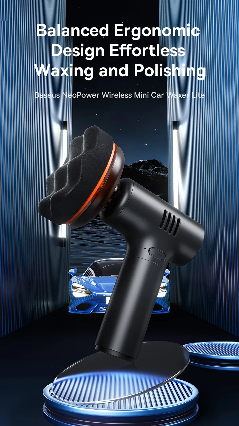 Baseus Car Polishing Machine Cordless Mini Electric Polisher With Adjust Speed Cordless Polish For Car Home