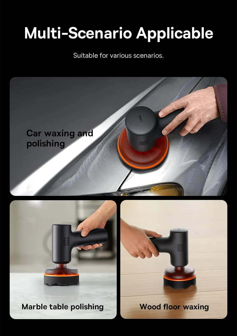Baseus Car Polishing Machine Cordless Mini Electric Polisher With Adjust Speed Cordless Polish For Car Home