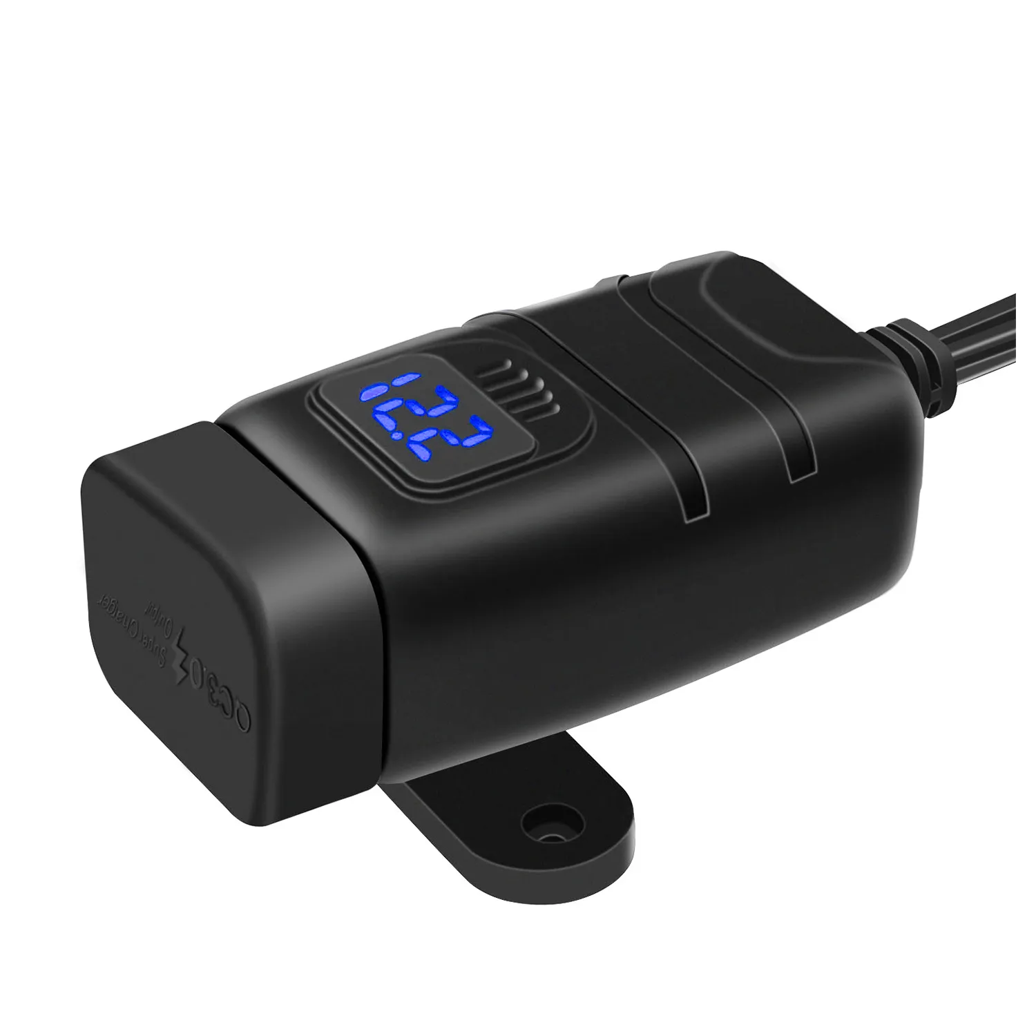 12V-24V QC3.0 Motorcycle USB Charger Adapter with Switch Voltmeter Socket Motor Charger Waterproof For Phone GPS