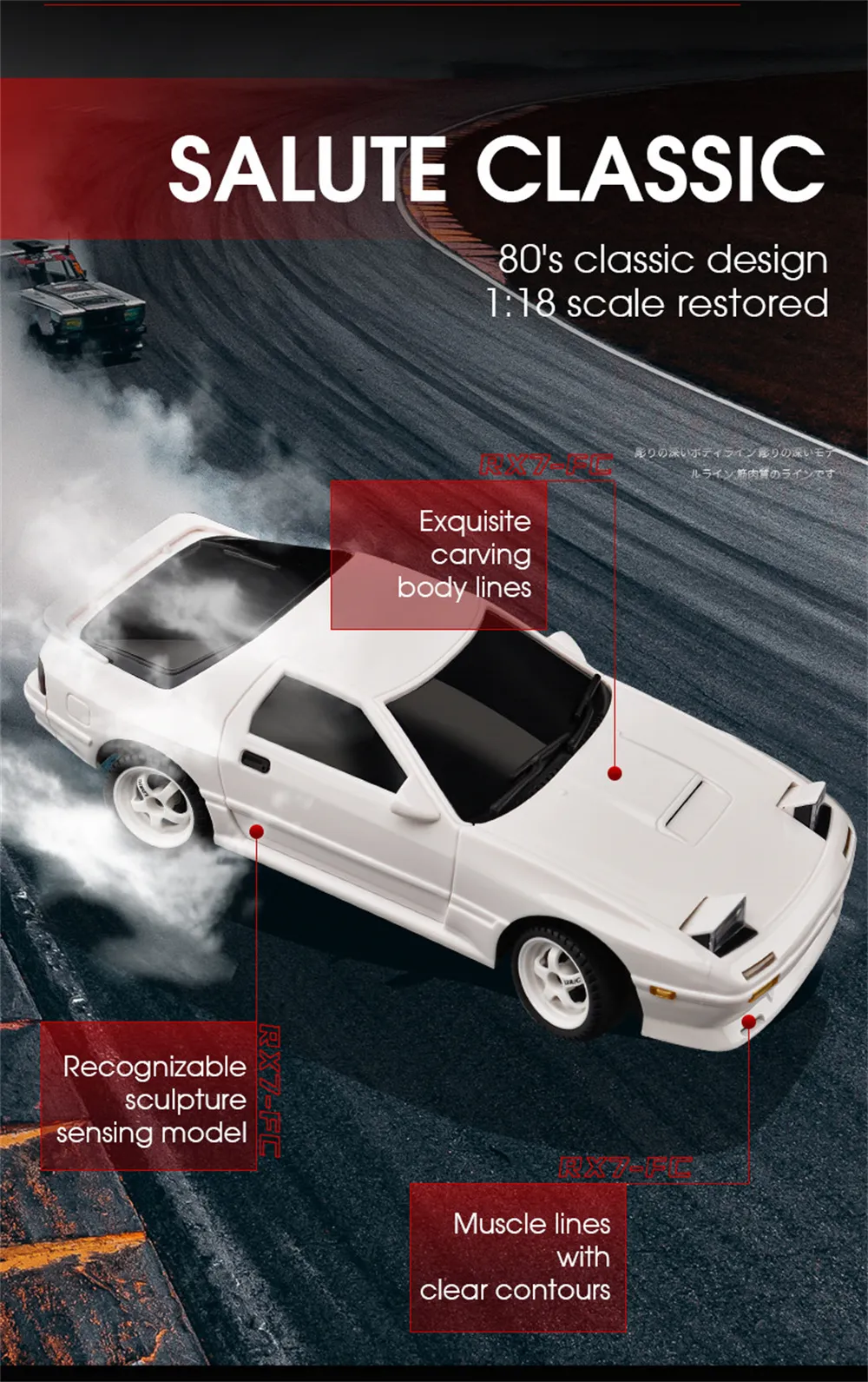 LDRC 1802 RTR 1/18 2.4G RWD RC Car FC Racing Drift Gyro On-Road Full Proportional Vehicles Models Toys