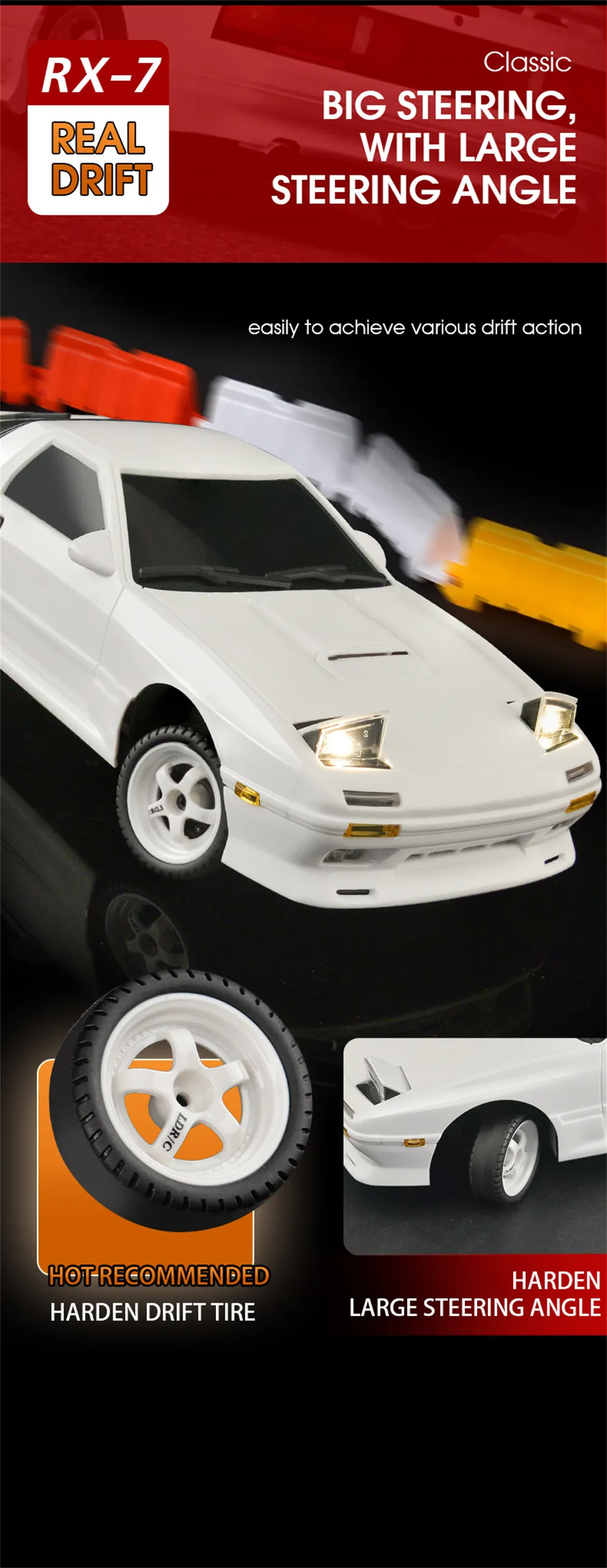 LDRC 1802 RTR 1/18 2.4G RWD RC Car FC Racing Drift Gyro On-Road Full Proportional Vehicles Models Toys