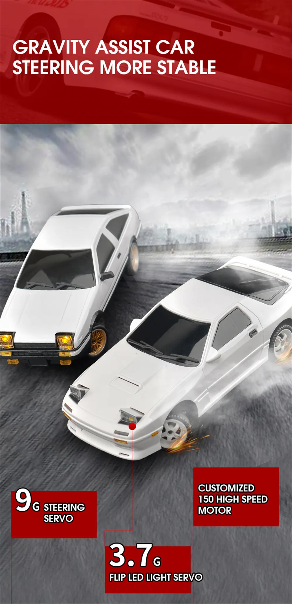 LDRC 1802 RTR 1/18 2.4G RWD RC Car FC Racing Drift Gyro On-Road Full Proportional Vehicles Models Toys