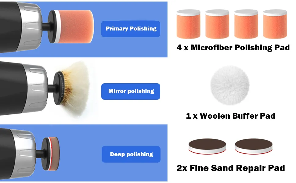 60W 8500RPM Mini Car Polishing Machine Variable Speed Polisher Electric Polisher Scratch Remover Repair Tool