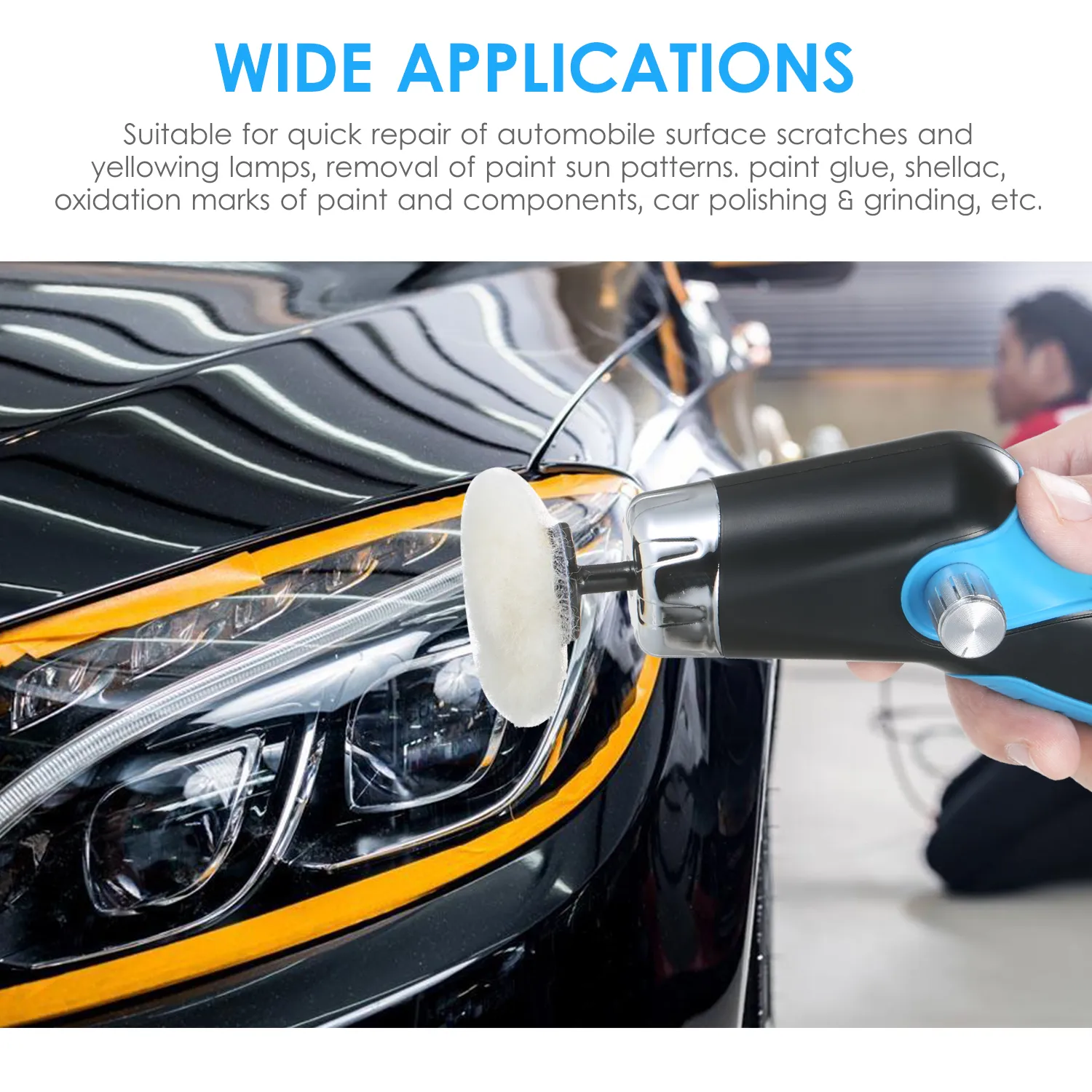 60W 8500RPM Mini Car Polishing Machine Variable Speed Polisher Electric Polisher Scratch Remover Repair Tool