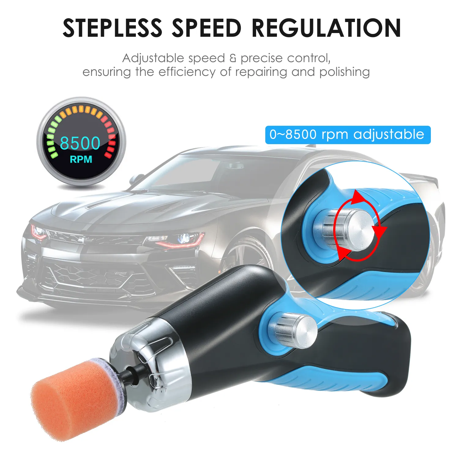 60W 8500RPM Mini Car Polishing Machine Variable Speed Polisher Electric Polisher Scratch Remover Repair Tool