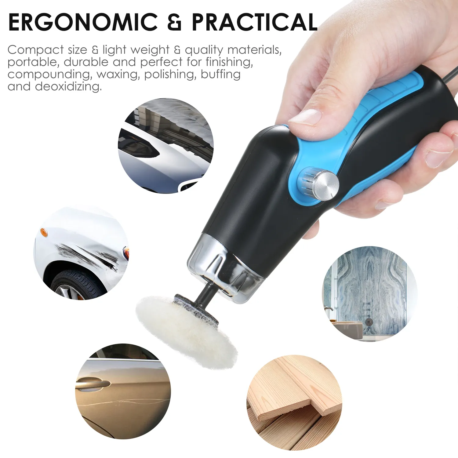 60W 8500RPM Mini Car Polishing Machine Variable Speed Polisher Electric Polisher Scratch Remover Repair Tool