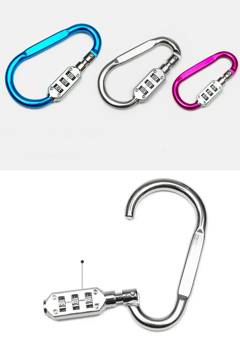 3-Digit D-Lock Mountaineering Buckle Hook Combination Lock Bicycle Electric Bike Anti-Theft Hook Helmet Lock 3-Digit D-Lock Mountaineering Buckle Hook Combination Lock Bicycle Electric Bike Anti-Theft Hook Helmet Lock