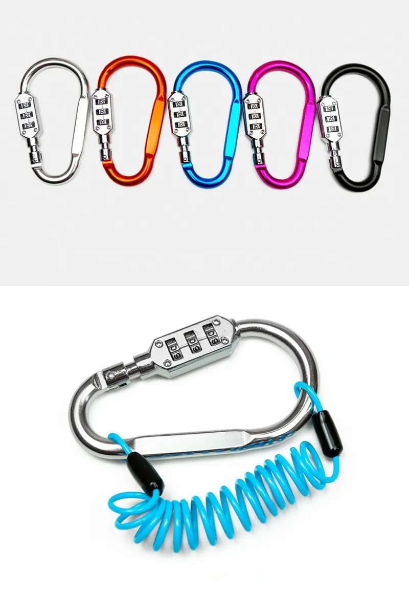 3-Digit D-Lock Mountaineering Buckle Hook Combination Lock Bicycle Electric Bike Anti-Theft Hook Helmet Lock 3-Digit D-Lock Mountaineering Buckle Hook Combination Lock Bicycle Electric Bike Anti-Theft Hook Helmet Lock