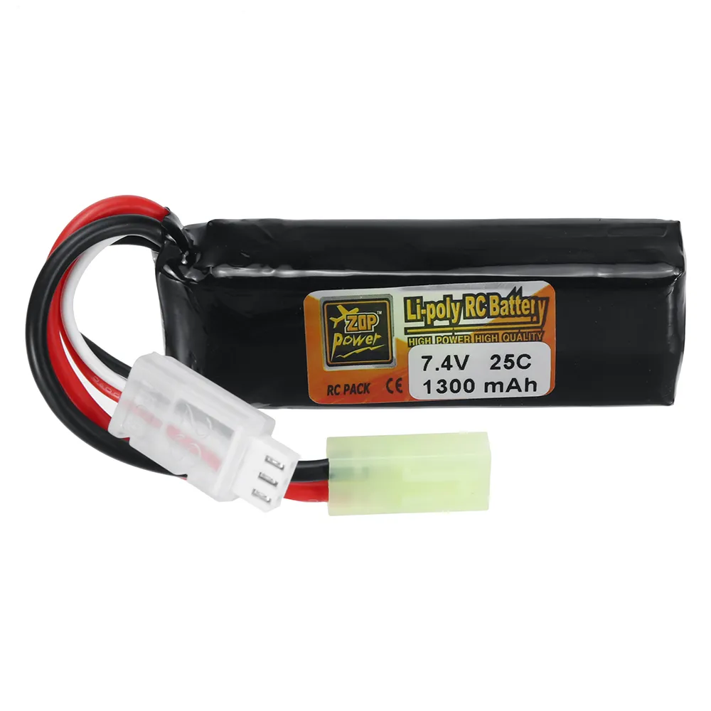 ZOP Power 2S 7.4V 1300mAh 25C LiPo Battery T Plug for RC Car Airplane Helicopter ZOP Power 2S 7.4V 1300mAh 25C LiPo Battery T Plug for RC Car Airplane Helicopter