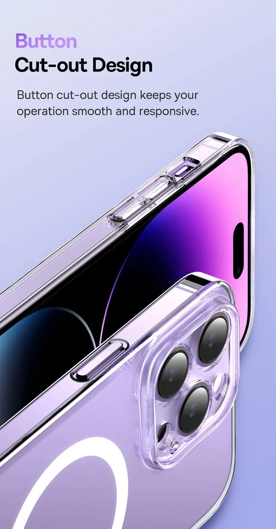 Baseus Case for iPhone 14 6.1 inch Crystal Series Magnetic Phone Case with High Light Transmittance