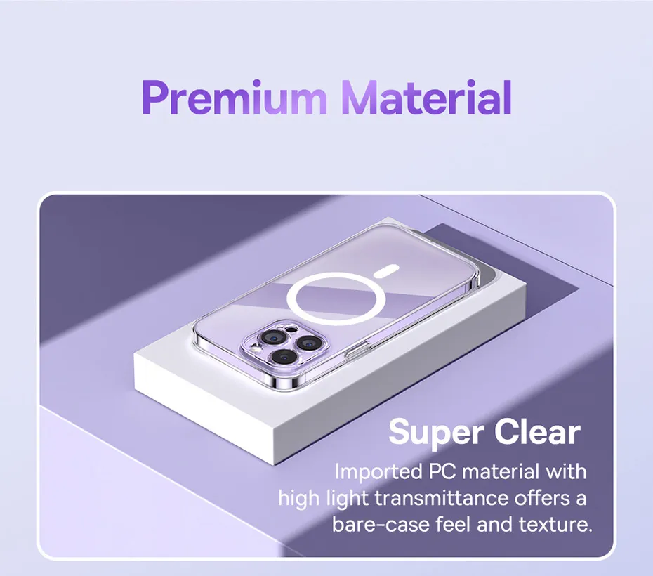 Baseus Case for iPhone 14 6.1 inch Crystal Series Magnetic Phone Case with High Light Transmittance