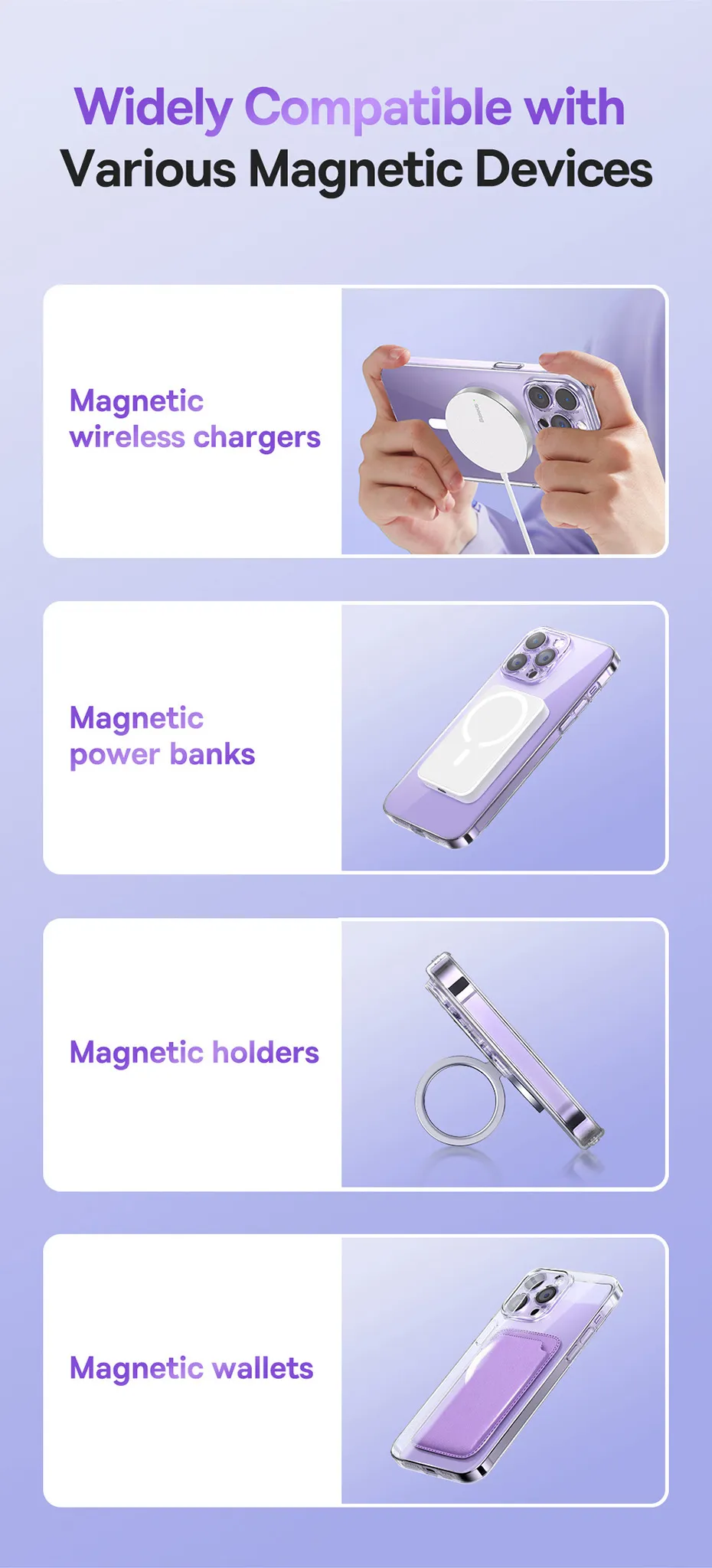 Baseus Case for iPhone 14 6.1 inch Crystal Series Magnetic Phone Case with High Light Transmittance