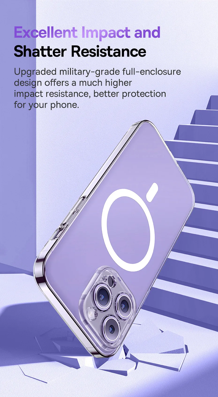 Baseus Case for iPhone 14 6.1 inch Crystal Series Magnetic Phone Case with High Light Transmittance