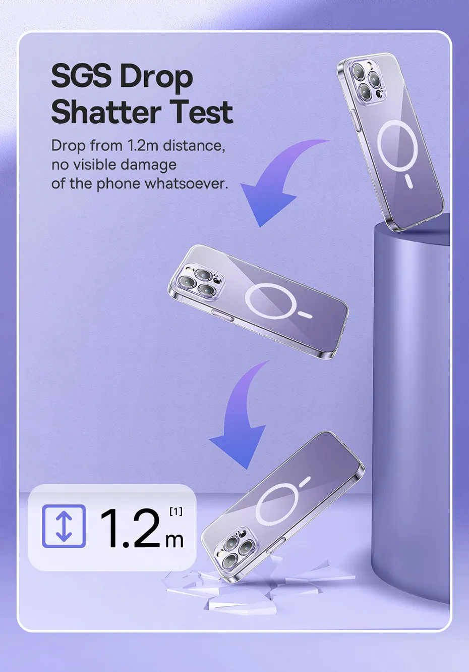 Baseus Case for iPhone 14 6.1 inch Crystal Series Magnetic Phone Case with High Light Transmittance