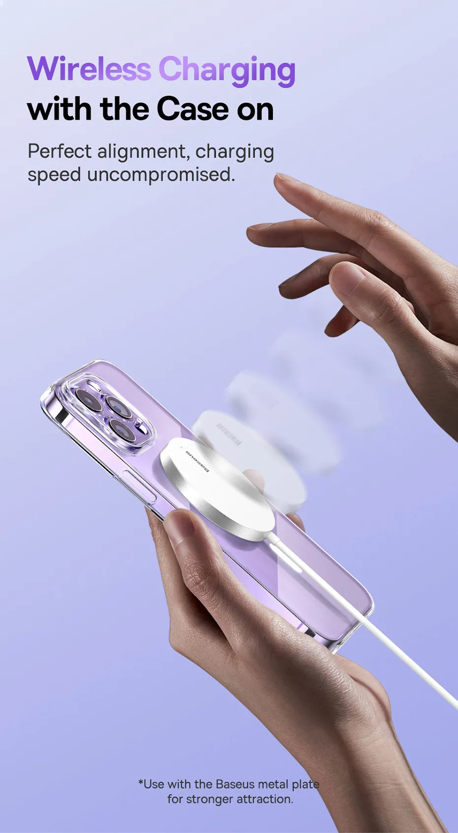 Baseus Case for iPhone 14 6.1 inch Crystal Series Magnetic Phone Case with High Light Transmittance