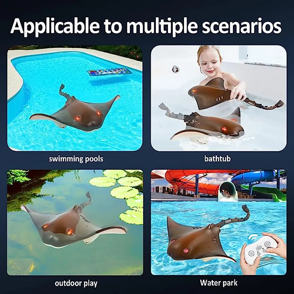 2.4G Intelligent Waterproof RC Boat Ship Wireless Remote Control Devil Fish Creative Toy for Children