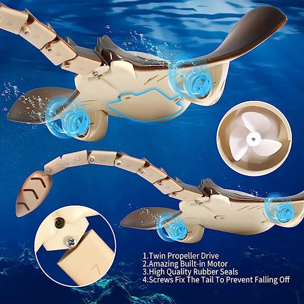 2.4G Intelligent Waterproof RC Boat Ship Wireless Remote Control Devil Fish Creative Toy for Children
