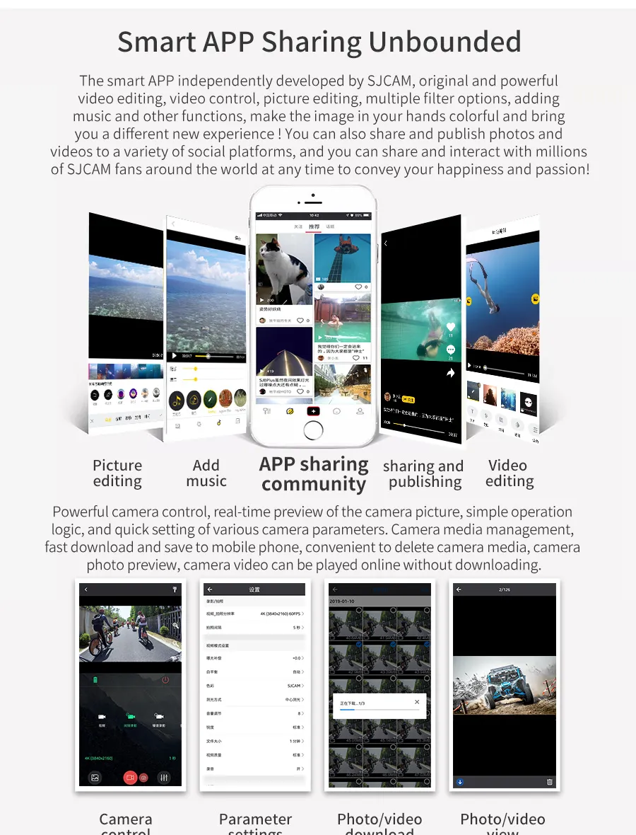 SJCAM Action Camera C100 Plus Mini Pocket Sports DV Camera 4K30FPS H.265 12MP 2.4G WiFi 30M Waterproof C100+ Action