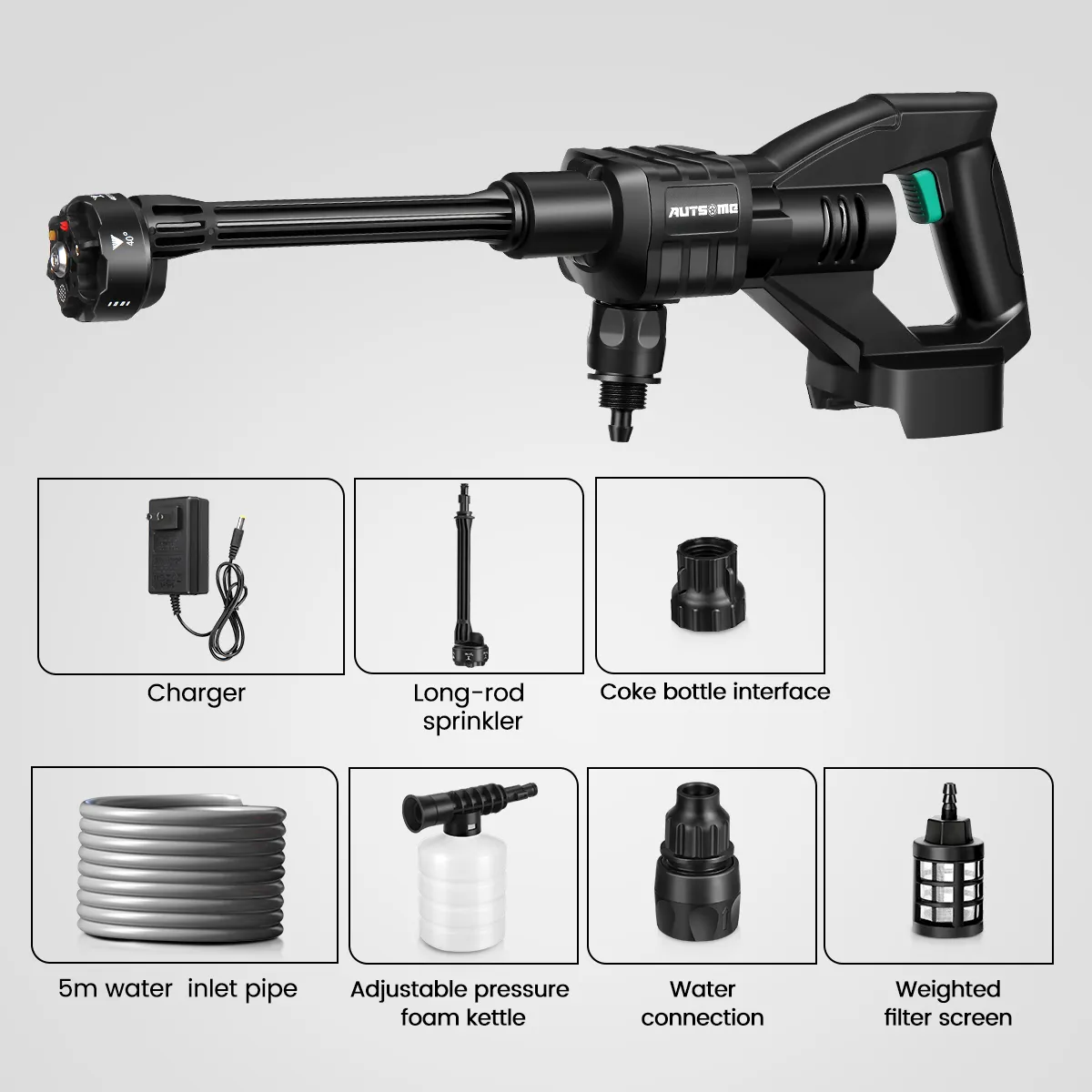 AUTSOME 6 In 1 Cordless Car High Pressure Car Washer Washing Cleaner Machine Water Spayer