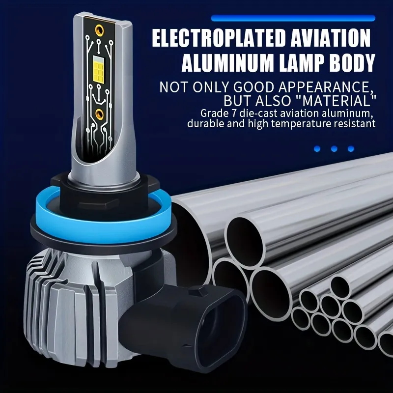 2pcs DC9-16V Universal Car LED Headlight 32800LM H4 H7 LED Bulb 3570 Chip 90W Fog Light IP67 Waterproof 6000K