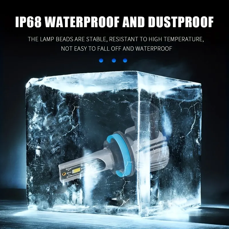 2pcs DC9-16V Universal Car LED Headlight 32800LM H4 H7 LED Bulb 3570 Chip 90W Fog Light IP67 Waterproof 6000K