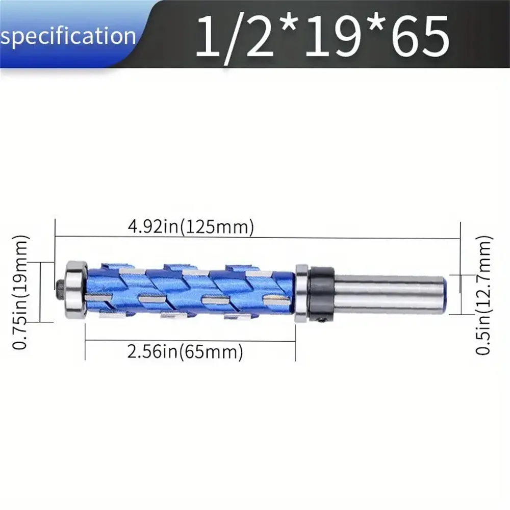 High-Grade Carbide Flush Trim Router Bit with 1/2 Round Shank Double Bearing Design for Woodworking Projects Ideal for Precision Trimming & Template Work