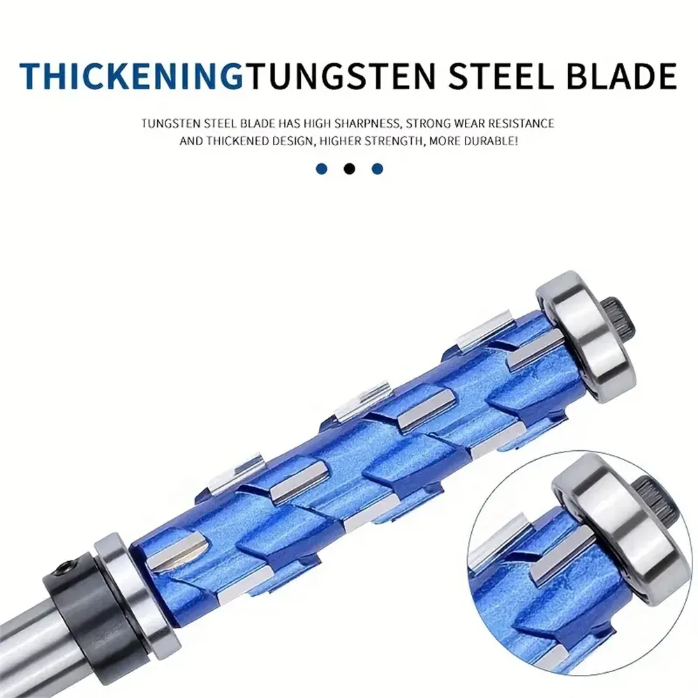 High-Grade Carbide Flush Trim Router Bit with 1/2 Round Shank Double Bearing Design for Woodworking Projects Ideal for Precision Trimming & Template Work