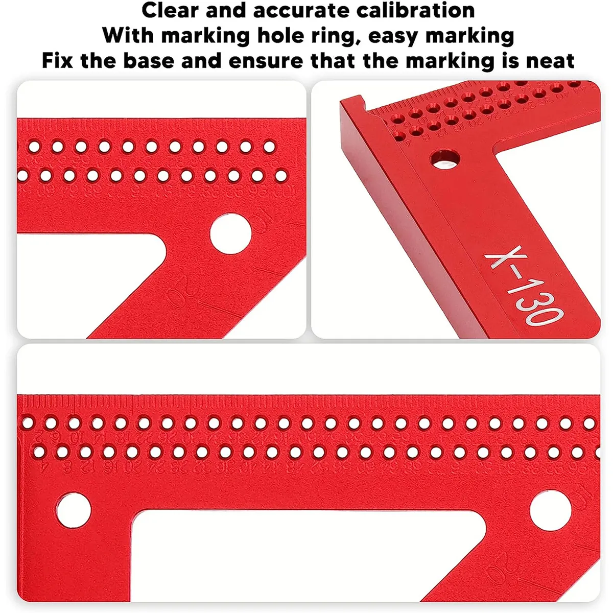 Aluminum Alloy Woodworking Triangle Ruler 45 or 90 Degrees Versatile Carpenter Square