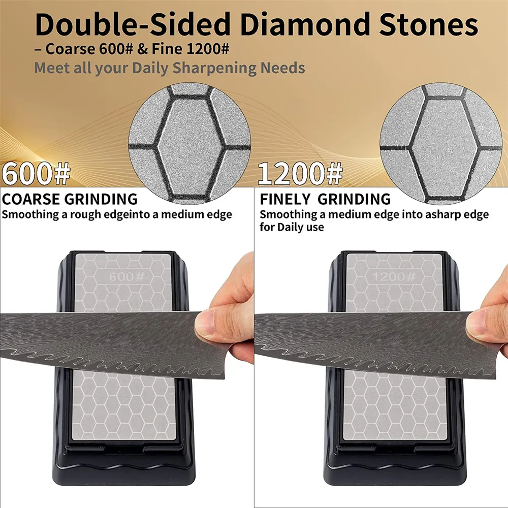 Double-Side Base Diamond Sharpening Stone Whetstone Grinding 400/600/1000/1200 Grit Sharpener Double-Side Base Diamond Sharpening Stone Whetstone Grinding 400/600/1000/1200 Grit Sharpener