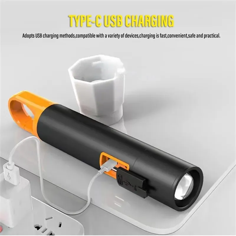 1200m Telescopic Adjustable Focus Flashlight 24H Strong Light Mini Size Zoomable LED Torch High Power Long Distance Spotlight USB Rechargeable Work Light Hanging Lantern 1200m Telescopic Adjustable Focus Flashlight 24H Strong Light Mini Size Zoomable LED Torch High Power Long Distance Spotlight USB Rechargeable Work Light Hanging Lantern
