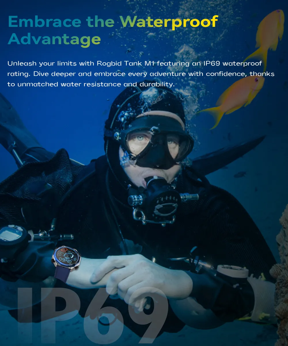 Rogbid Tank M1 5ATM Waterproof Swimming Hifi Bluetooth Call Heart Rate Blood Pressure SpO2 Monitor Fitness BT5.3 Smart Watch Rogbid Tank M1 5ATM Waterproof Swimming Hifi Bluetooth Call Heart Rate Blood Pressure SpO2 Monitor Fitness BT5.3 Smart Watch