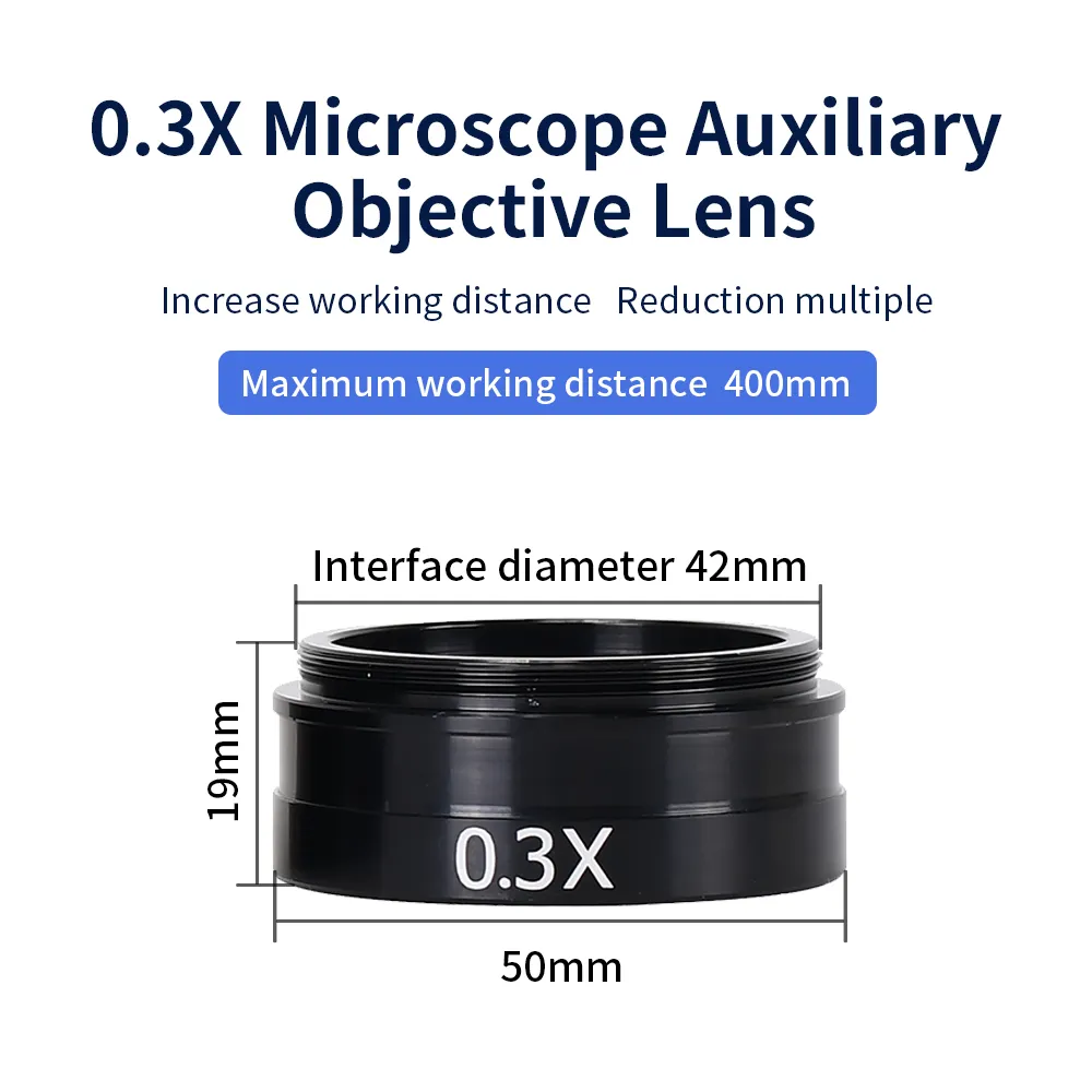 HAYEAR Versatile 0.3X 0.5X 2X Barlow Lens Set for C-MOUNT Industrial Microscope 42mm Mounting Thread Enhanced Precision High Magnification Imaging HAYEAR Versatile 0.3X 0.5X 2X Barlow Lens Set for C-MOUNT Industrial Microscope 42mm Mounting Thread Enhanced Precision High Magnification Imaging