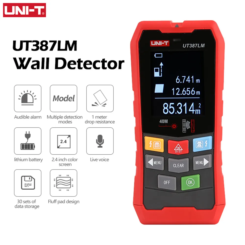 UNI-T 壁スキャナ UT387E UT387S UT387LM 4 in 1 金属探知機 木材スタッドファインダー AC電圧 ライブケーブル ワイヤー 深度トラッカー