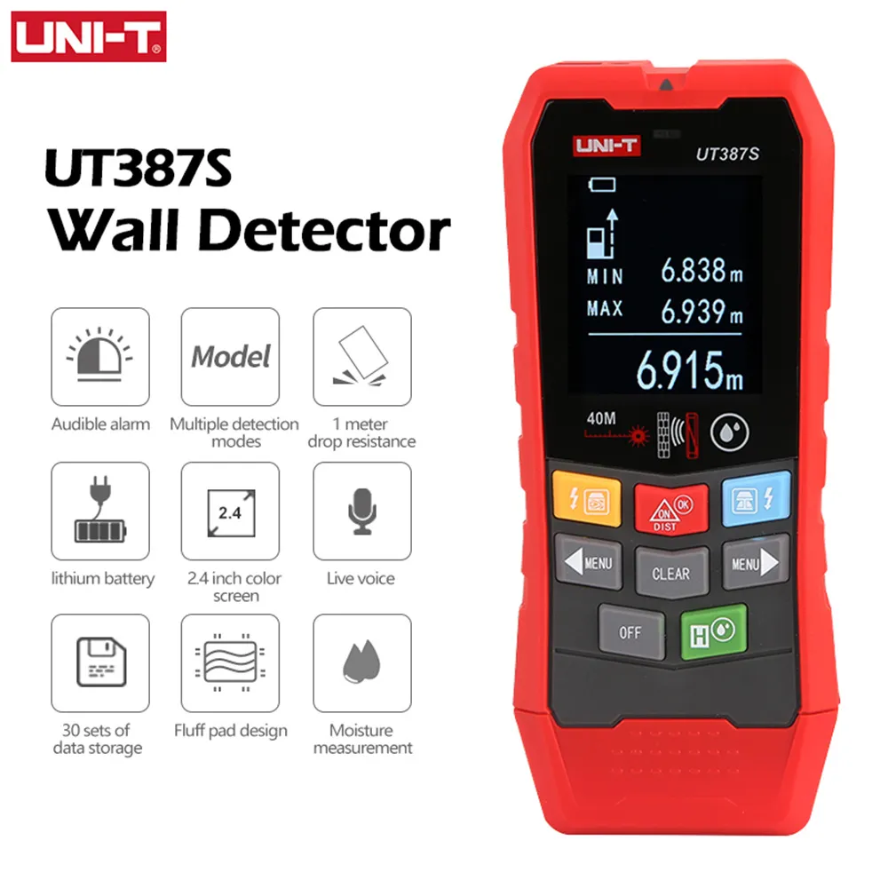 UNI-T 壁スキャナ UT387E UT387S UT387LM 4 in 1 金属探知機 木材スタッドファインダー AC電圧 ライブケーブル ワイヤー 深度トラッカー