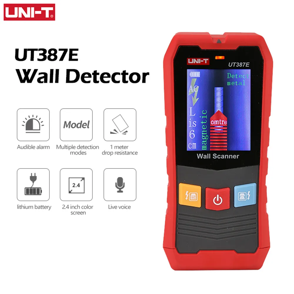 UNI-T 壁スキャナ UT387E UT387S UT387LM 4 in 1 金属探知機 木材スタッドファインダー AC電圧 ライブケーブル ワイヤー 深度トラッカー