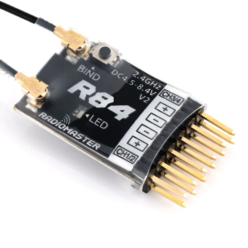 Ricevitore RC PWM compatibile Radiomaster R84 V2 4CH per Frsky D8 D16 SFHSS e trasmettitore Radiomaster TX12 T16S