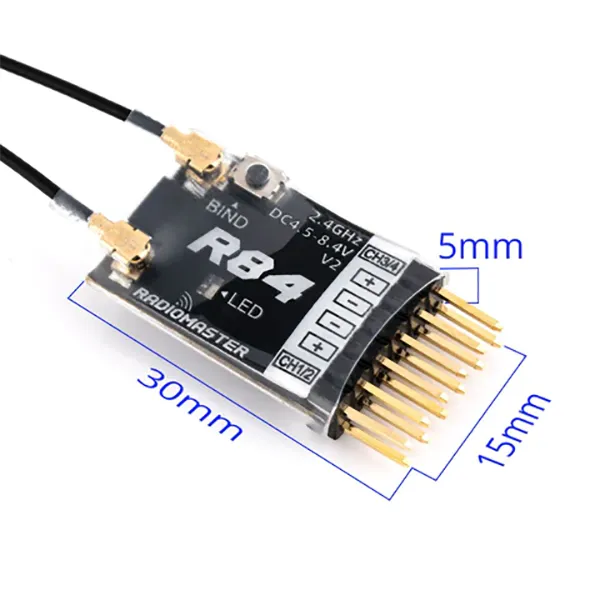 Ricevitore RC PWM compatibile Radiomaster R84 V2 4CH per Frsky D8 D16 SFHSS e trasmettitore Radiomaster TX12 T16S