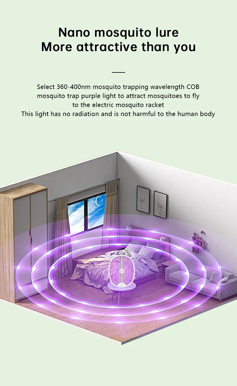 AGSIVO 3 In 1 3000V Cordless Rechargeable Electric Mosquito Bug Zapper Foldable Handheld Mosquito Killing Lamp Fly Trap