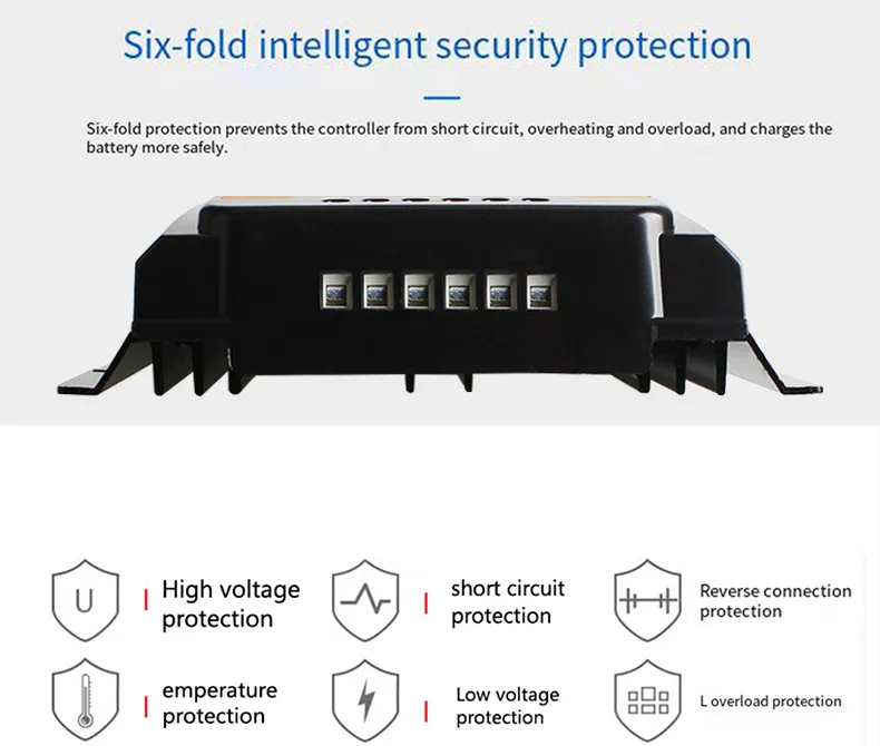 12V/24V Efficient PWM Solar Controller 30A 50A 70A for Off-Grid Systems Durable ABS and Aluminium Alloy Construction