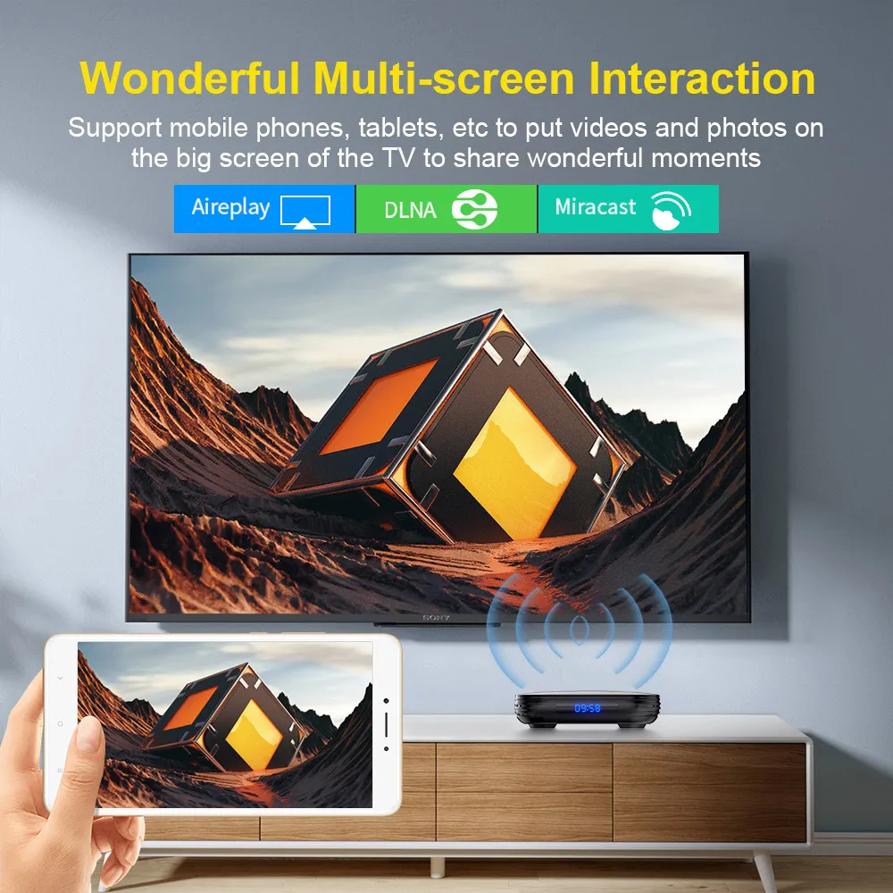 HK1 RBOX H8S Android 12 Smart TV Box 4+64G Dual Band 2.4G/5G WiFi Support bluetooth 4.0 8K HDR10+ Media Player Set Top Box