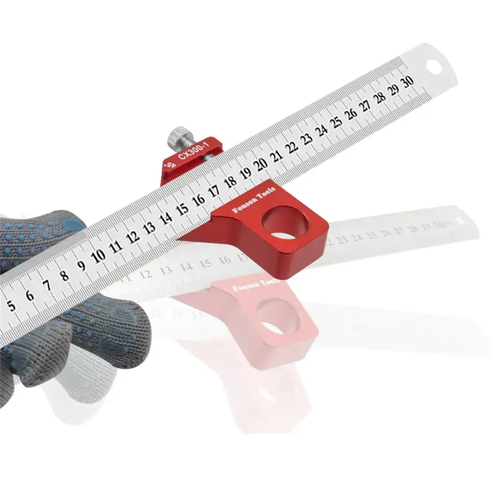 Combination Square 0-300mm Carpenter Square Angle Ruler 45/90 Degree Marking With Precision Etched Scales