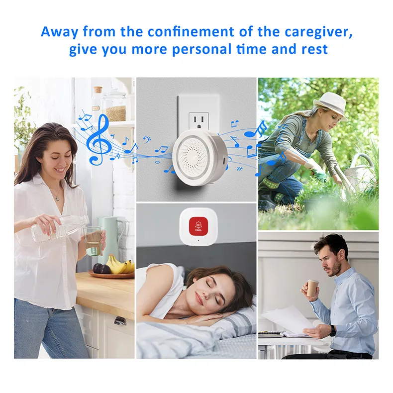 CF101W Tuya WiFi Emergency Alarm Button Rechargeable Elderly Emergency Panic Button Old Man Personal Self-help Smart APP Push