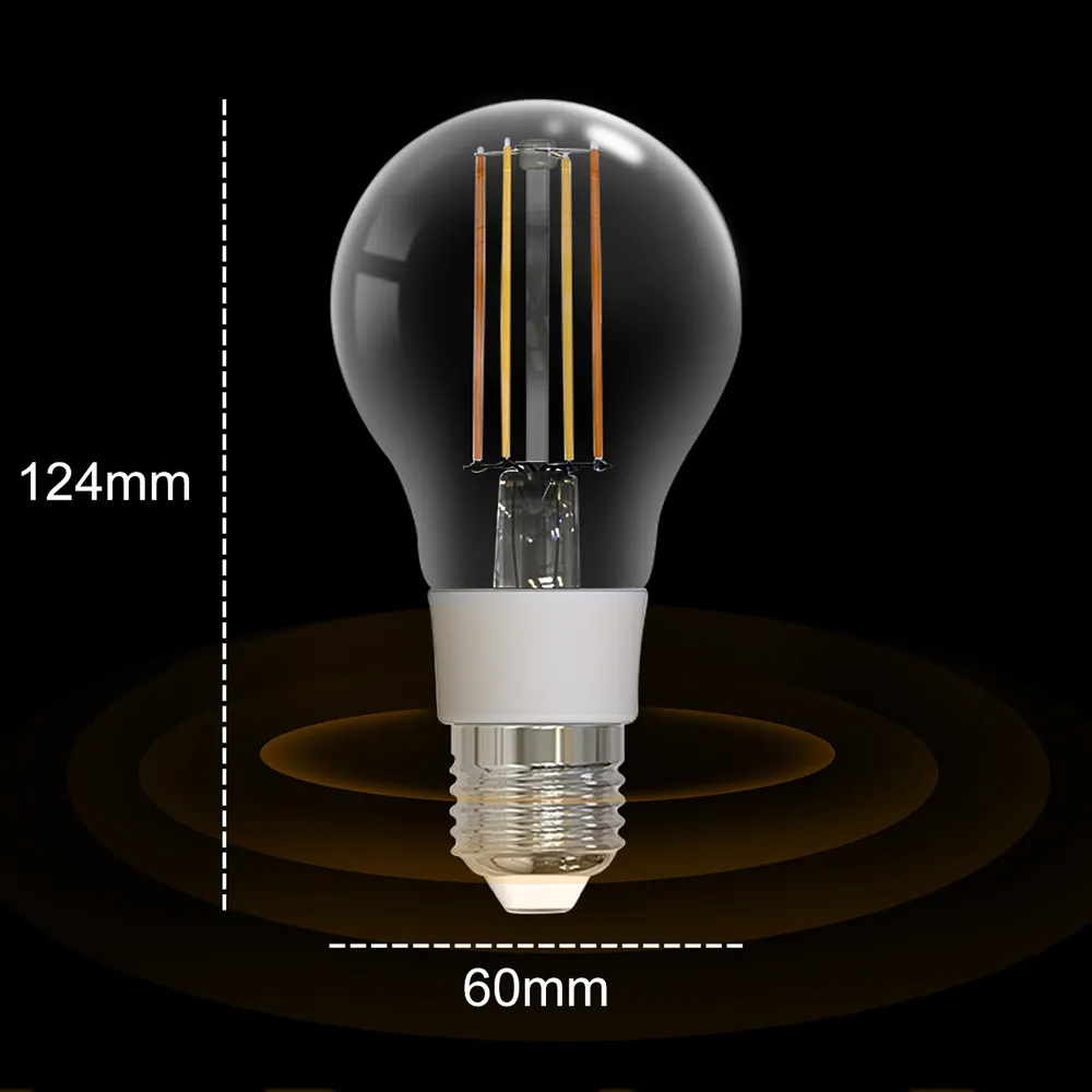 Tuya Wifi Smart Filament Bulb 7W LED Light Lamp E27 Dimmable Lighting 806Lm Work With Smart Life Alexa Google Home