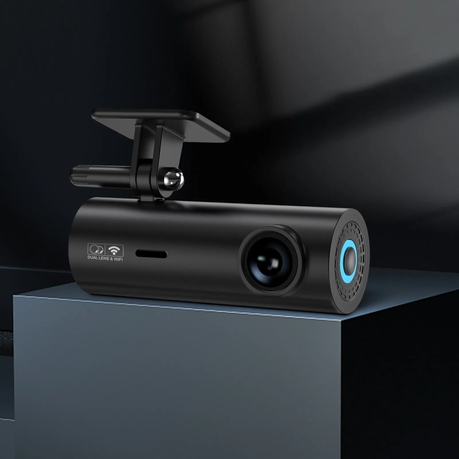 Car Driving Recorder Front & Rear Dual Camera WiFi Night Vision HD 1080P Car DVR Camera with 24H Parking Monitoring