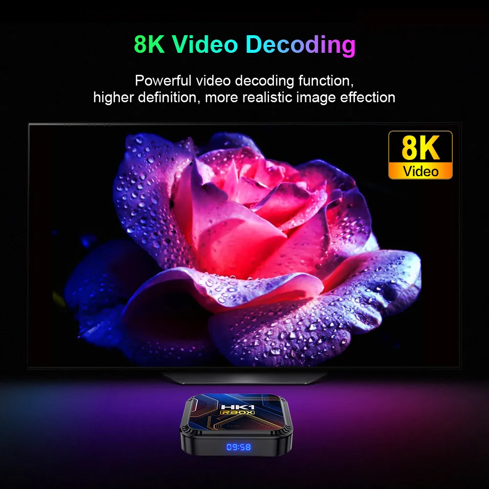 [4+32G] HK1RBOX K8S Smart TV Box Android 13 RK3528 8K HDR10 WIFI6 Android TV Box 2023 Lecteur multimédia Décodeur