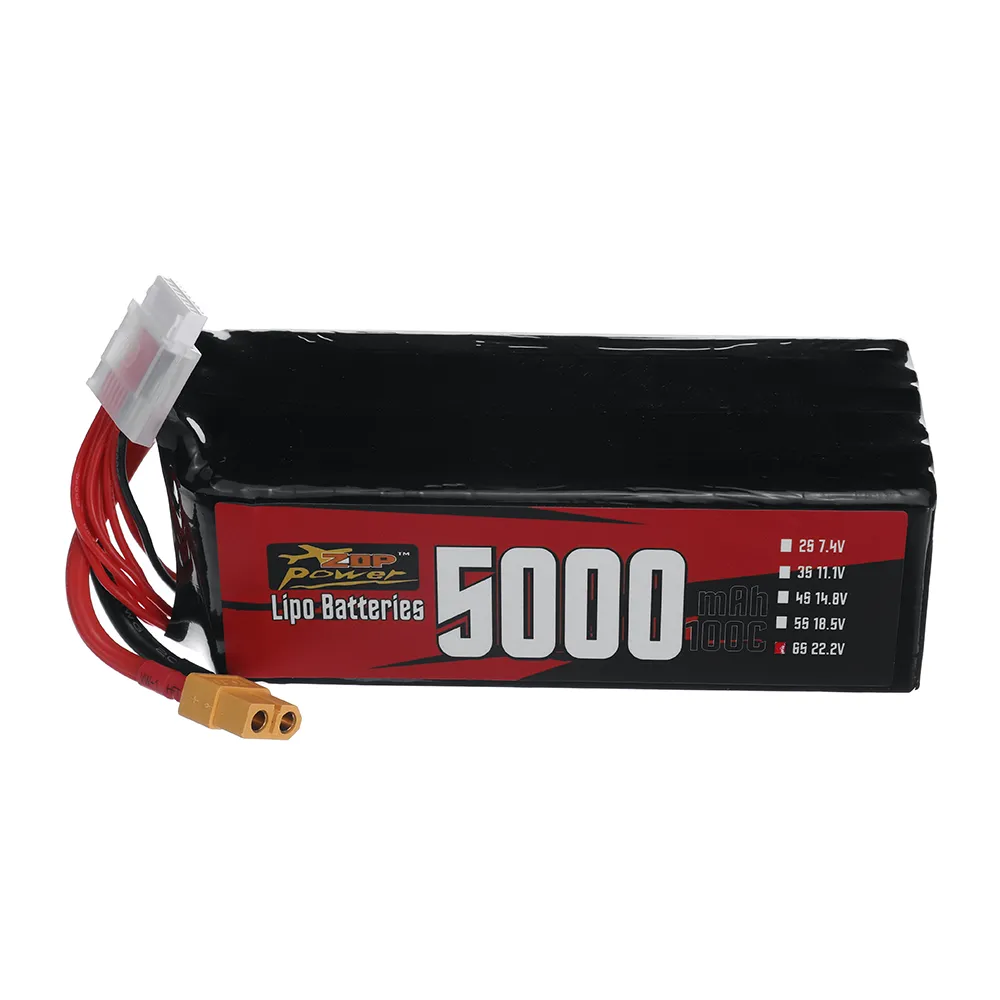 ZOP Power 6S 22.2V 5000mAh 100C 111Wh LiPo Battery XT60 Plug for RC Drone ZOP Power 6S 22.2V 5000mAh 100C 111Wh LiPo Battery XT60 Plug for RC Drone