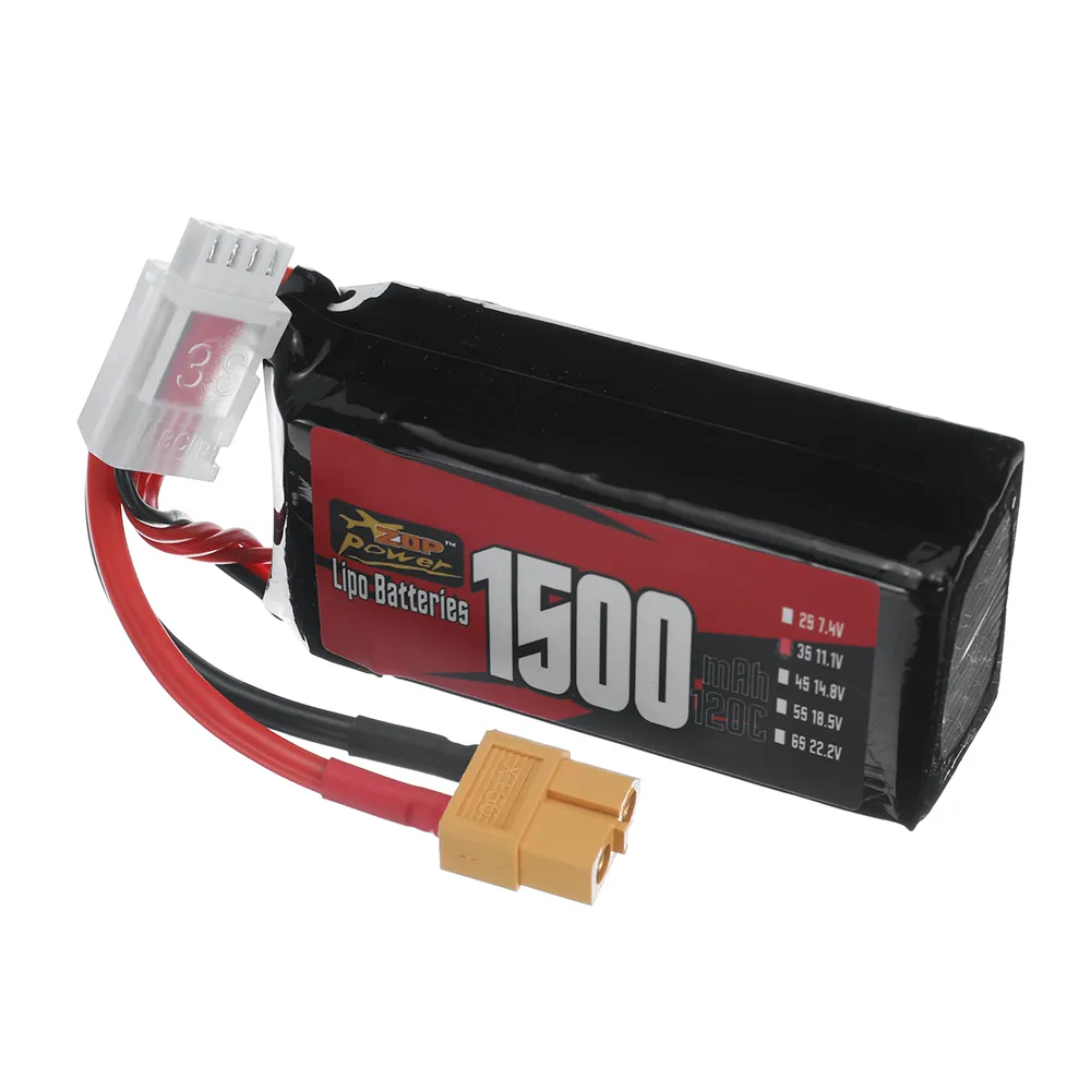 ZOP Power 3S 11.1V 1500mAh 120C LiPo Battery XT60 Plug for RC Drone ZOP Power 3S 11.1V 1500mAh 120C LiPo Battery XT60 Plug for RC Drone