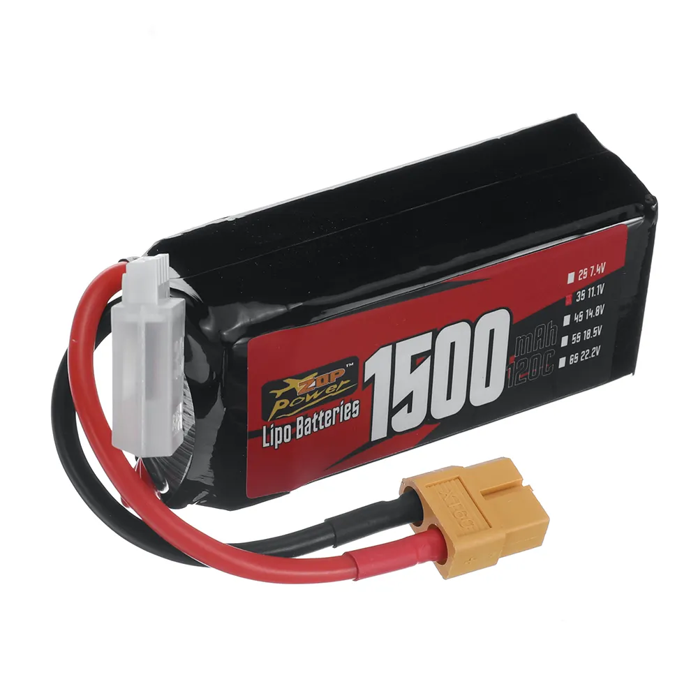 ZOP Power 3S 11.1V 1500mAh 120C LiPo Battery XT60 Plug for RC Drone ZOP Power 3S 11.1V 1500mAh 120C LiPo Battery XT60 Plug for RC Drone